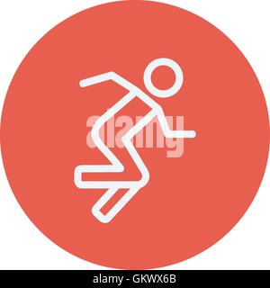 Uomo che corre sottile Icona di linea Illustrazione Vettoriale