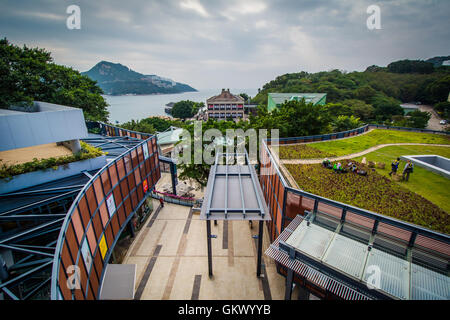 Vista di edifici a Stanley, sull'Isola di Hong Kong, Hong Kong. Foto Stock