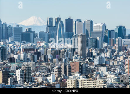Grattacieli di Shinjuku e Mt Fuji, vista da Bunkyo-Ku,Tokyo Giappone Foto Stock