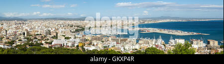 Vista panoramica di Palma de Mallorca in Spagna Foto Stock