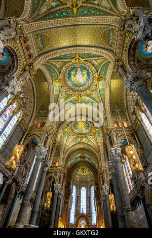 Lione 5e arr. Basilica di Notre Dame de Fourviere. Patrimonio dell'umanità dell'UNESCO. Dipartimento del Rodano. Rhone-Alpes. Francia Foto Stock