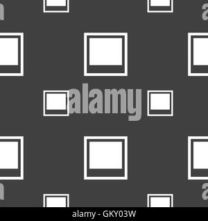 Photo Frame icona del modello di segno. Seamless pattern su uno sfondo grigio. Vettore Illustrazione Vettoriale