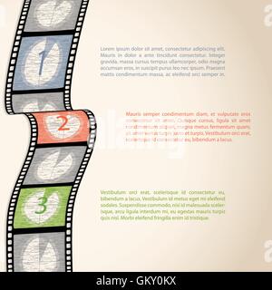 Striscia di pellicola ed infografico conto alla rovescia Illustrazione Vettoriale