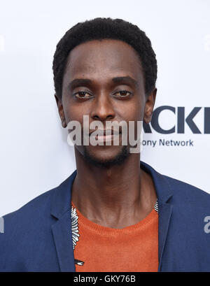 West Hollywood, California, Stati Uniti d'America. 23 Ago, 2016. Edi Gathegi arriva per la premiere del crepitio di 'Startup' presso il London West Hollywood. Credito: Lisa O'Connor/ZUMA filo/Alamy Live News Foto Stock