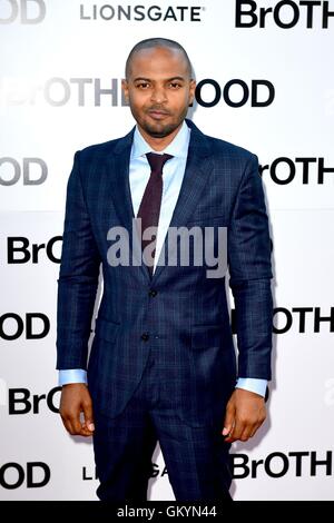 Noel Clarke frequentando la premiere mondiale di fratellanza a Vue Westfield Shepherd's Bush, Londra. Foto Stock