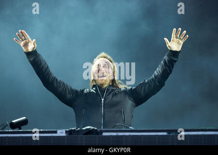 DJ David Guetta al V Festival a Hylands Park,Chelmsford,Essex domenica agosto 21st. Foto Stock