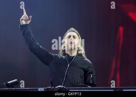 DJ David Guetta al V Festival a Hylands Park,Chelmsford,Essex domenica agosto 21st. Foto Stock