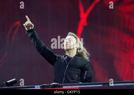 DJ David Guetta al V Festival a Hylands Park,Chelmsford,Essex domenica agosto 21st. Foto Stock