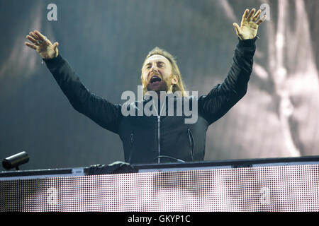 DJ David Guetta al V Festival a Hylands Park,Chelmsford,Essex domenica agosto 21st. Foto Stock