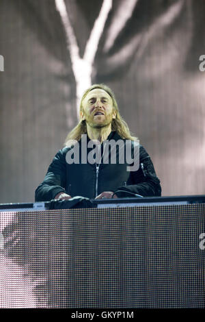 DJ David Guetta al V Festival a Hylands Park,Chelmsford,Essex domenica agosto 21st. Foto Stock