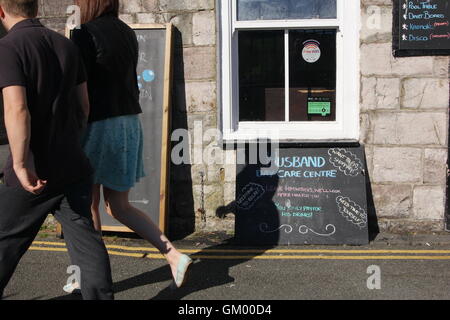 Funny segno da pub Albert a Caernarfon galles gran bretagna regno unito Foto Stock