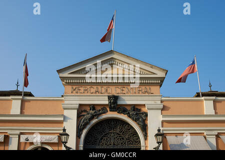 Il Mercado Central di Santiago Foto Stock