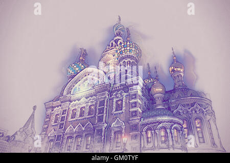 Chiesa del Sangue versato a San Pietroburgo, Russia. Foto Stock