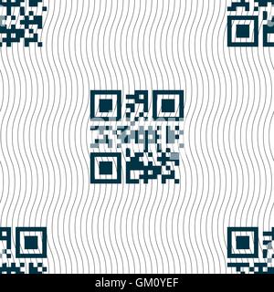 Codice QR icona segno. Modello senza cuciture con texture geometrica. Vettore Illustrazione Vettoriale