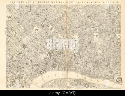 CASSELLS Londra Centrale. Bloomsbury Covent Garden City Holborn. WELLER, 1863 Mappa Foto Stock