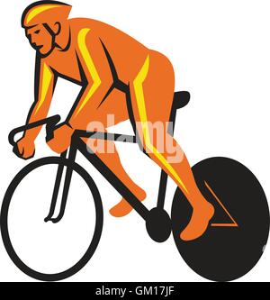Ciclista Ciclismo Equitazione Racing retrò Illustrazione Vettoriale