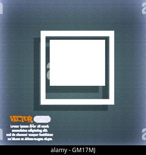 Photo Frame modello icona simbolo sul blu-verde sfondo astratto con ombra e lo spazio per il tuo testo. Vettore Illustrazione Vettoriale