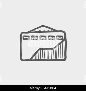 Busta con maniglia icona schizzo Illustrazione Vettoriale