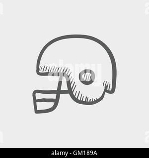 Casco da football iconj sketch Illustrazione Vettoriale