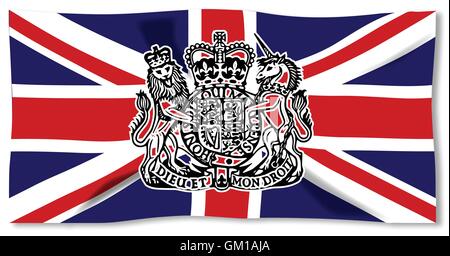 Union Jack CON GUARNIZIONE DEL REGNO UNITO Illustrazione Vettoriale