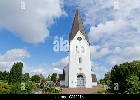La chiesa, Nebel, Amrum Island, Nord Friesland, Schleswig-Holstein, Germania Foto Stock