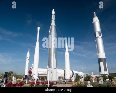 Giardino a razzo; Kennedy Space Center; la NASA Foto Stock