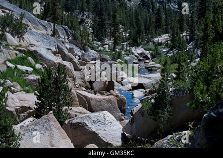 Torrente alpino sul Benson Lago loop trail. Foto Stock