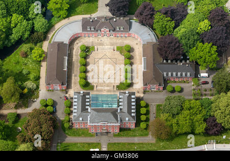 Vista aerea, Schloss Oberhausen, il castello di Oberhausen, vista aerea di Oberhausen, RENANIA DEL NORD-VESTFALIA, Germania, Europa, antenna Foto Stock