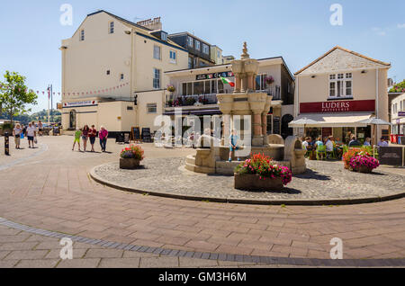 Una vista del triangolo in Teignmouth, Devon. Foto Stock