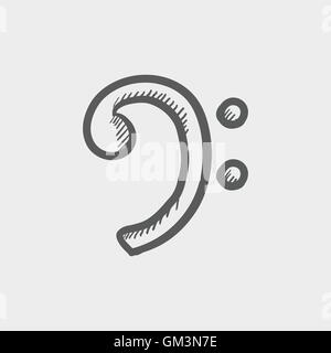 C-Clef icona schizzo Illustrazione Vettoriale