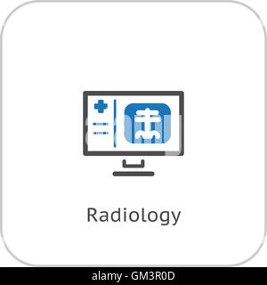 Radiologia e Servizi medici icona. Design piatto. Illustrazione Vettoriale