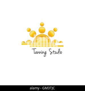 Abbronzante concetto del logo. Illustrazione Vettoriale Illustrazione Vettoriale