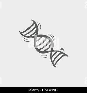 Icona di schizzo del DNA Illustrazione Vettoriale