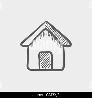 Immobili casa icona schizzo Illustrazione Vettoriale