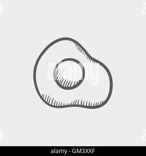 Fette di avocado icona schizzo Illustrazione Vettoriale