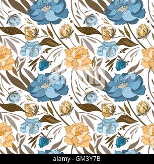 Vettore di autunno motivo floreale Illustrazione Vettoriale