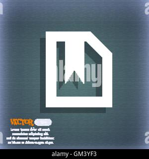 Icona segnalibro simbolo sul blu-verde sfondo astratto con ombra e lo spazio per il tuo testo. Vettore Illustrazione Vettoriale