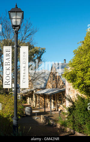 Il Rockbare cantina porta e café di Hahndorf, in Sud Australia le pittoresche colline di Adelaide. Foto Stock