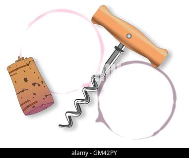 Struttura di cavatappi e anello di bottiglia Illustrazione Vettoriale