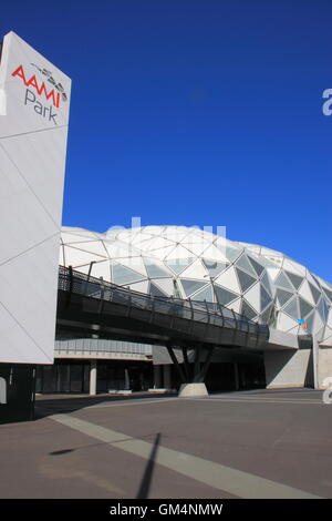 Melbourne Stadium rettangolare parete esterna a Melbourne in Australia. Foto Stock