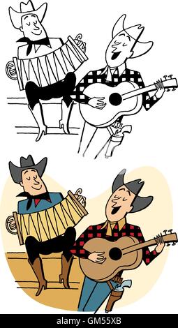 Cowboy di canto Illustrazione Vettoriale
