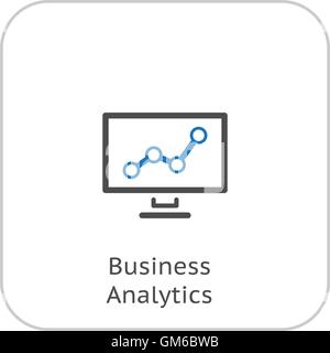 Business Analytics Icona. Il concetto di business. Design piatto. Illustrazione Vettoriale