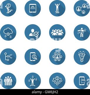 Design piatto Business set di icone. Illustrazione Vettoriale