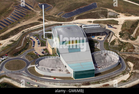 Vista aerea di Ardley EFW Power Station azionato da Viridor, Oxfordshire, Regno Unito Foto Stock