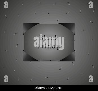 Venerdì nero regalo con i coriandoli nero Illustrazione Vettoriale