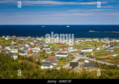 Una veduta aerea del villaggio di Bonavista e bay, Terranova e Labrador, Canada. Foto Stock