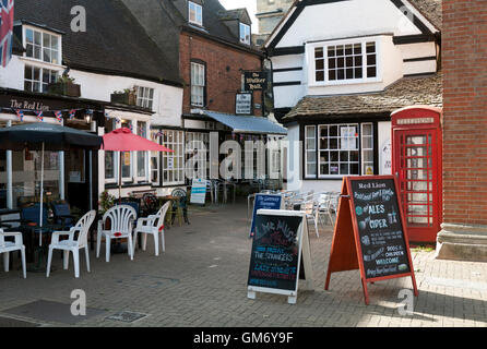 Market Square, Evesham, Worcestershire, Inghilterra, Regno Unito Foto Stock