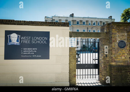 Ingresso del West London Free School in casa Palingswick, Hammersmith, London, Regno Unito Foto Stock