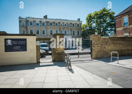 Ingresso del West London Free School in casa Palingswick, Hammersmith, London, Regno Unito Foto Stock