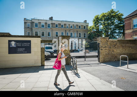 Ingresso del West London Free School in casa Palingswick, Hammersmith, London, Regno Unito Foto Stock